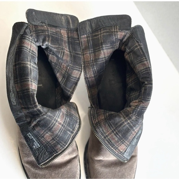 Born Ouvea Boots Womens Taupe Suede Ankle Tassel Braided Strap Zip Western Sz 10 - Picture 11 of 13